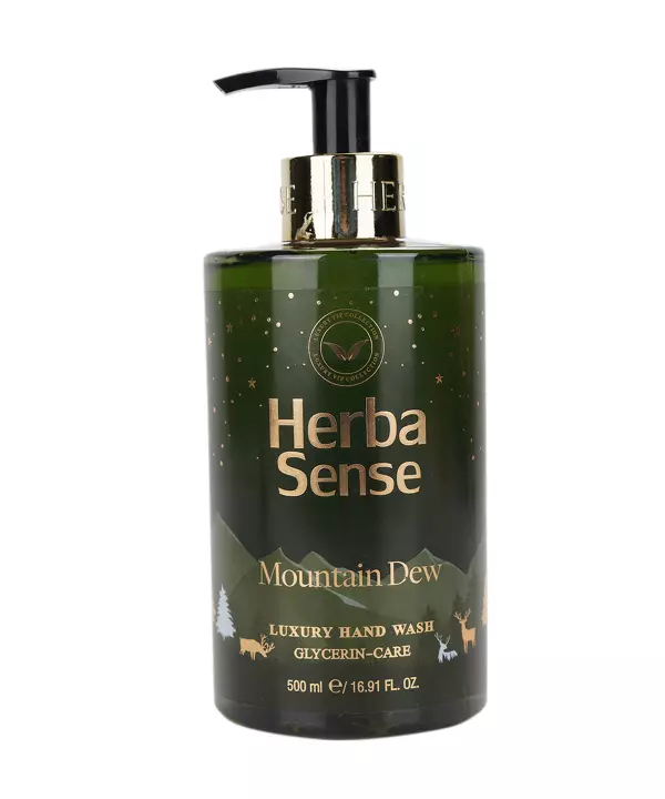 0 مایع دستشویی آبرسان هرباسنس Herba Sense مدل Mountain Dew حجم 500 میلی لیتر 